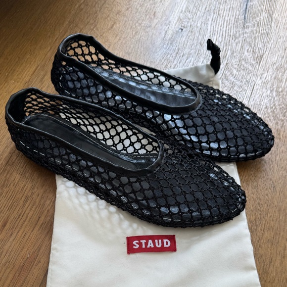 STAUD Shoes - STAUD Alba Black Mesh Net Ballet Flats Worn Once Size 36 US Size 6